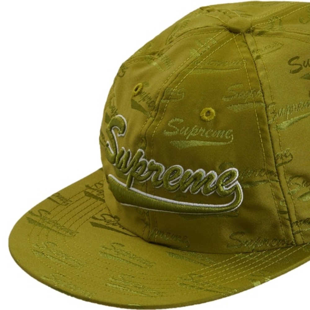 Supreme Jacquard Script 6 Panel Dark Lime